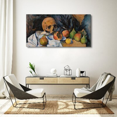 Still Life with Skull and Fruit Canvas print