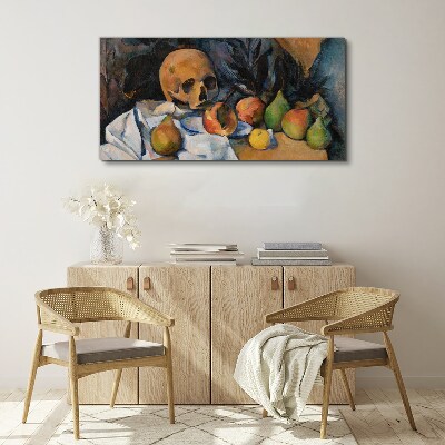 Still Life with Skull and Fruit Canvas print