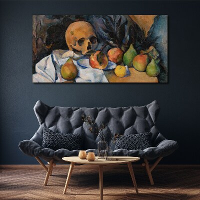 Still Life with Skull and Fruit Canvas print