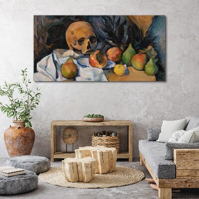 Still Life with Skull and Fruit Canvas print