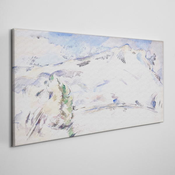 Mountain landscape in pastel shades Canvas print