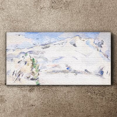 Mountain landscape in pastel shades Canvas print