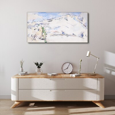 Mountain landscape in pastel shades Canvas print
