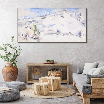 Mountain landscape in pastel shades Canvas print