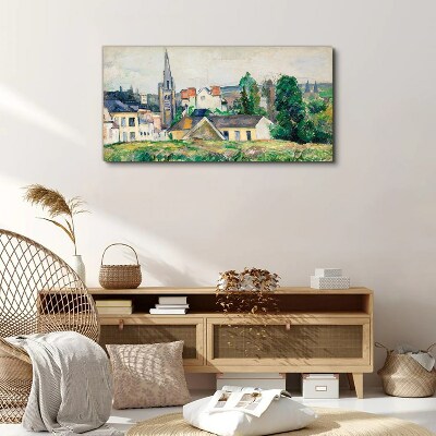 Rural landscape with a church Canvas print