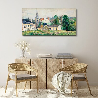 Rural landscape with a church Canvas print