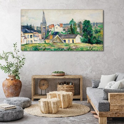 Rural landscape with a church Canvas print