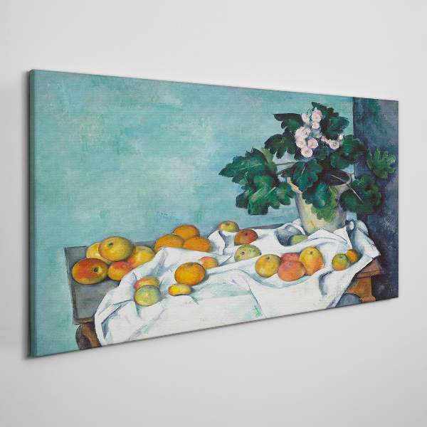 Fruit table with vase Canvas print