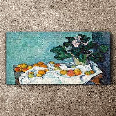 Fruit table with vase Canvas print
