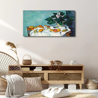 Fruit table with vase Canvas print