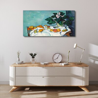 Fruit table with vase Canvas print