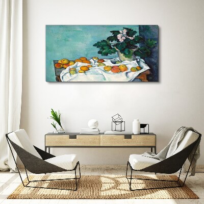 Fruit table with vase Canvas print