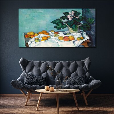 Fruit table with vase Canvas print