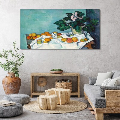 Fruit table with vase Canvas print
