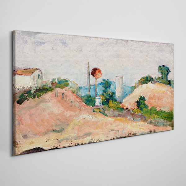 Landscape with a red ball Canvas print