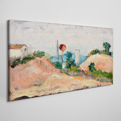 Landscape with a red ball Canvas print