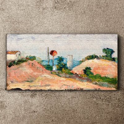 Landscape with a red ball Canvas print