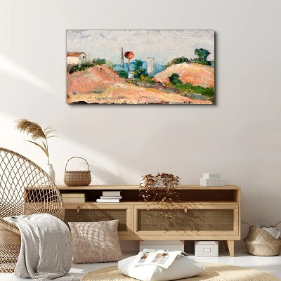 Landscape with a red ball Canvas print