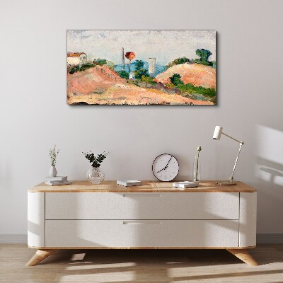 Landscape with a red ball Canvas print