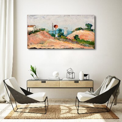 Landscape with a red ball Canvas print