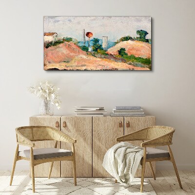 Landscape with a red ball Canvas print