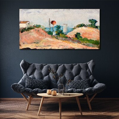 Landscape with a red ball Canvas print