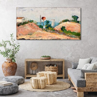 Landscape with a red ball Canvas print