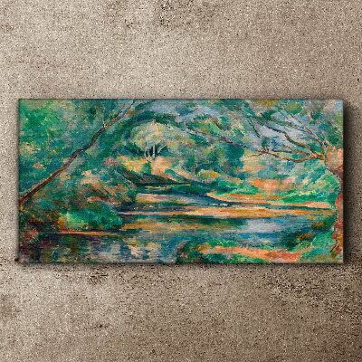 Green landscape with a river Canvas print