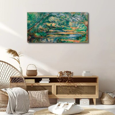 Green landscape with a river Canvas print