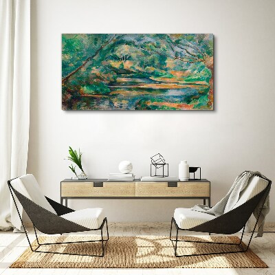 Green landscape with a river Canvas print