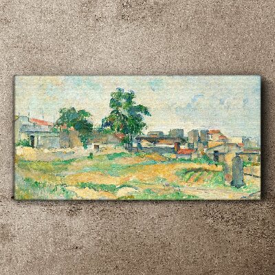 Landscape with a tree and buildings Canvas print