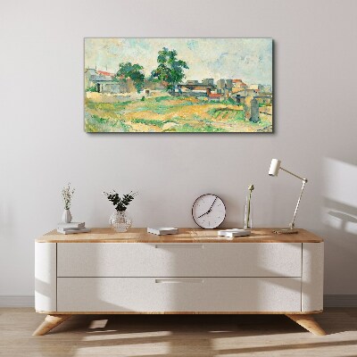 Landscape with a tree and buildings Canvas print