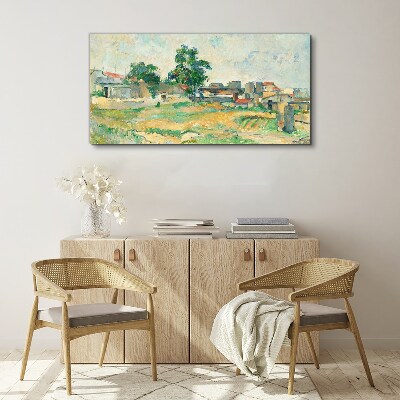 Landscape with a tree and buildings Canvas print