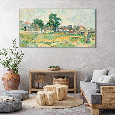 Landscape with a tree and buildings Canvas print