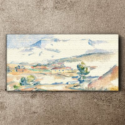 Mountain landscape in pastel shades Canvas print