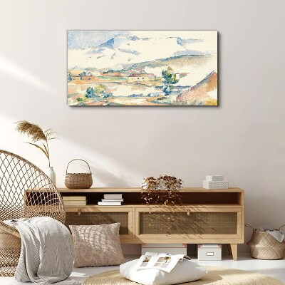 Mountain landscape in pastel shades Canvas print
