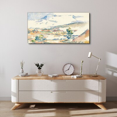 Mountain landscape in pastel shades Canvas print