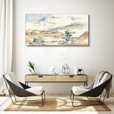 Mountain landscape in pastel shades Canvas print
