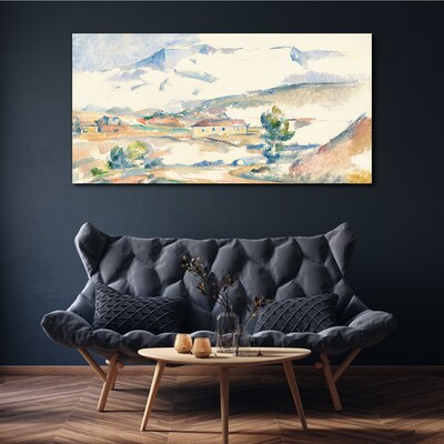Mountain landscape in pastel shades Canvas print