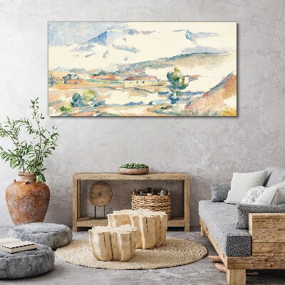 Mountain landscape in pastel shades Canvas print
