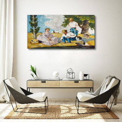 Forest picnic characters Canvas print