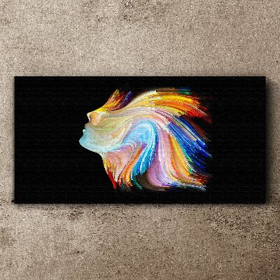 Colorful silhouette in motion Canvas print