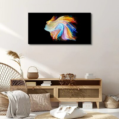 Colorful silhouette in motion Canvas print