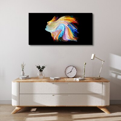 Colorful silhouette in motion Canvas print