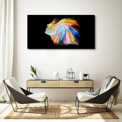 Colorful silhouette in motion Canvas print