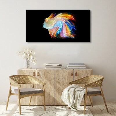Colorful silhouette in motion Canvas print