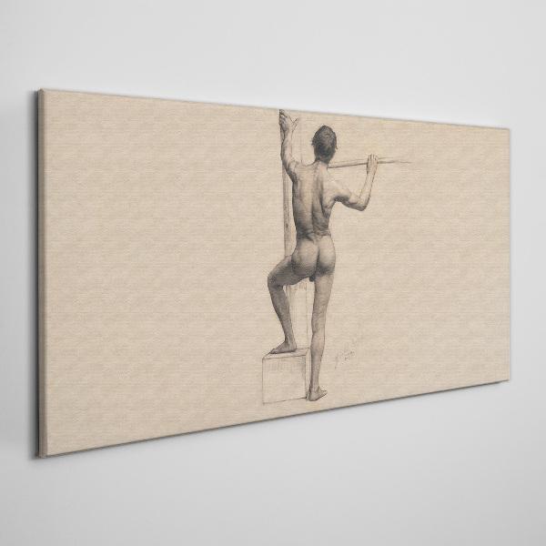 Figure of a man with a spear Canvas print