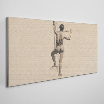 Figure of a man with a spear Canvas print