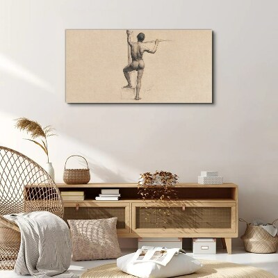 Figure of a man with a spear Canvas print