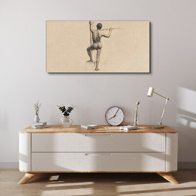 Figure of a man with a spear Canvas print